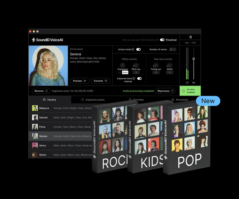 SoundID VoiceAI | Rock + Pop + Kids Bundle